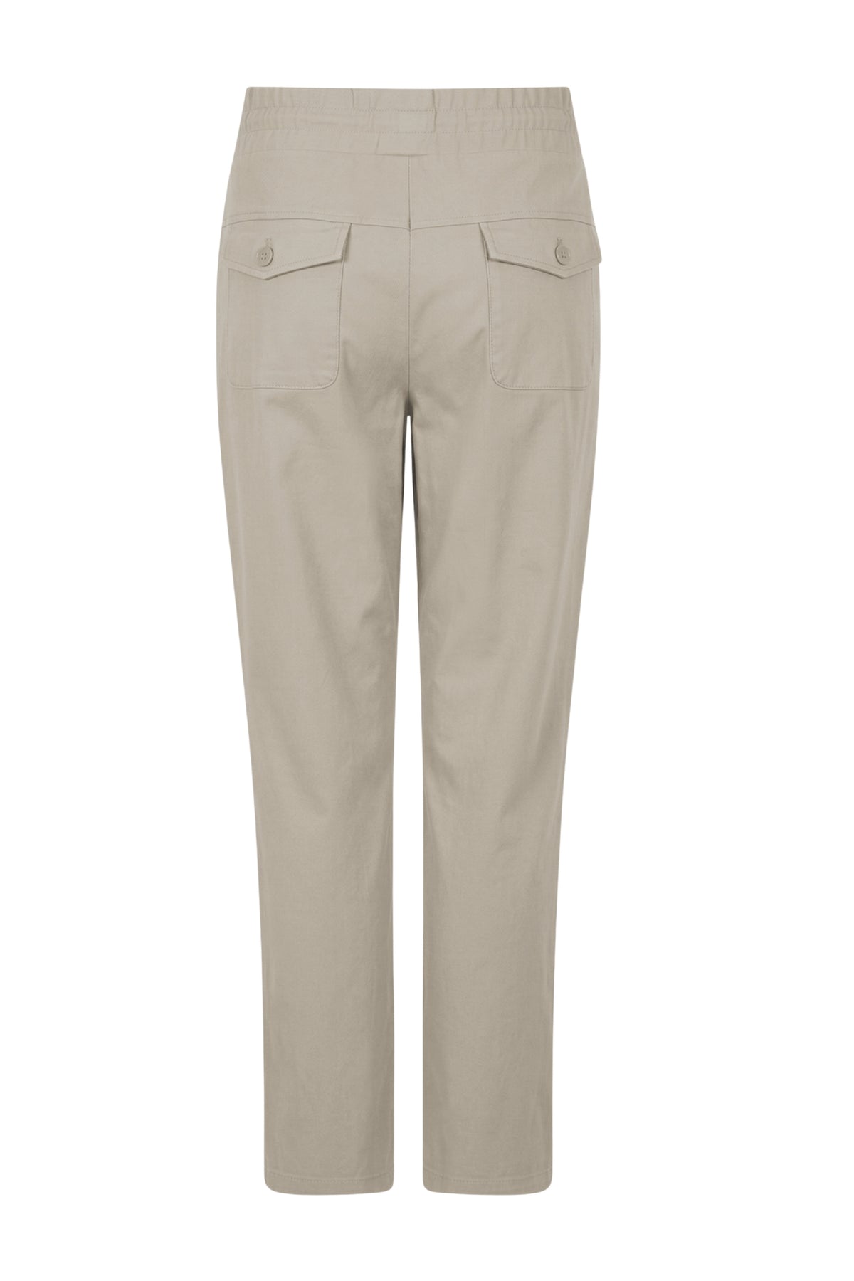 Zoso Travel Broek Joy Sage met comfortabele pasvorm en elastische taille, geschikt voor reizen en dagelijks gebruik.