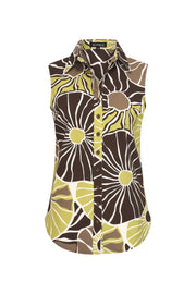 Lieve reisblouse van Mi Piace met desert anemone en sweet pea print, lichtgewicht en comfortabel voor reizen