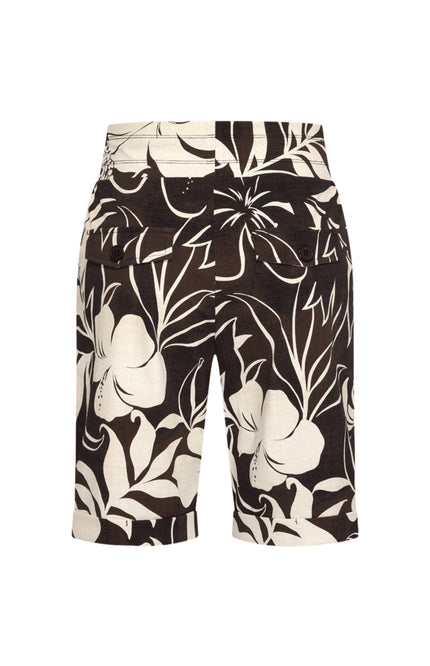 Mi Piace Travel Bermuda Hibiscus Print Espresso 202423 Stretchshop.nl