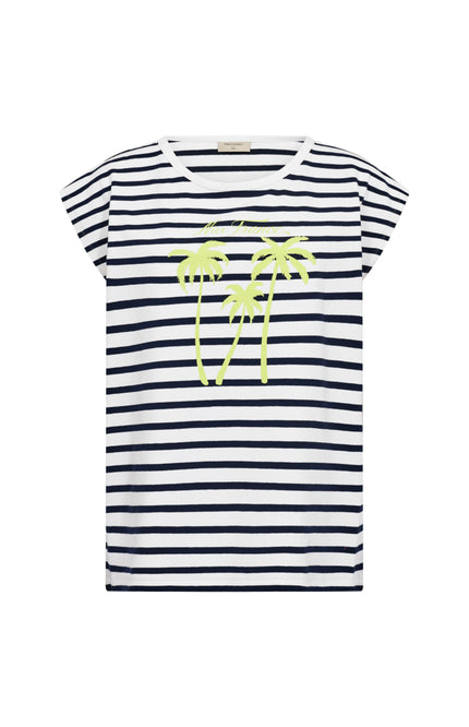 Freequent T-shirt Fqfenjal Brilliant White Navy Blazer 208015 Stretchshop.nl