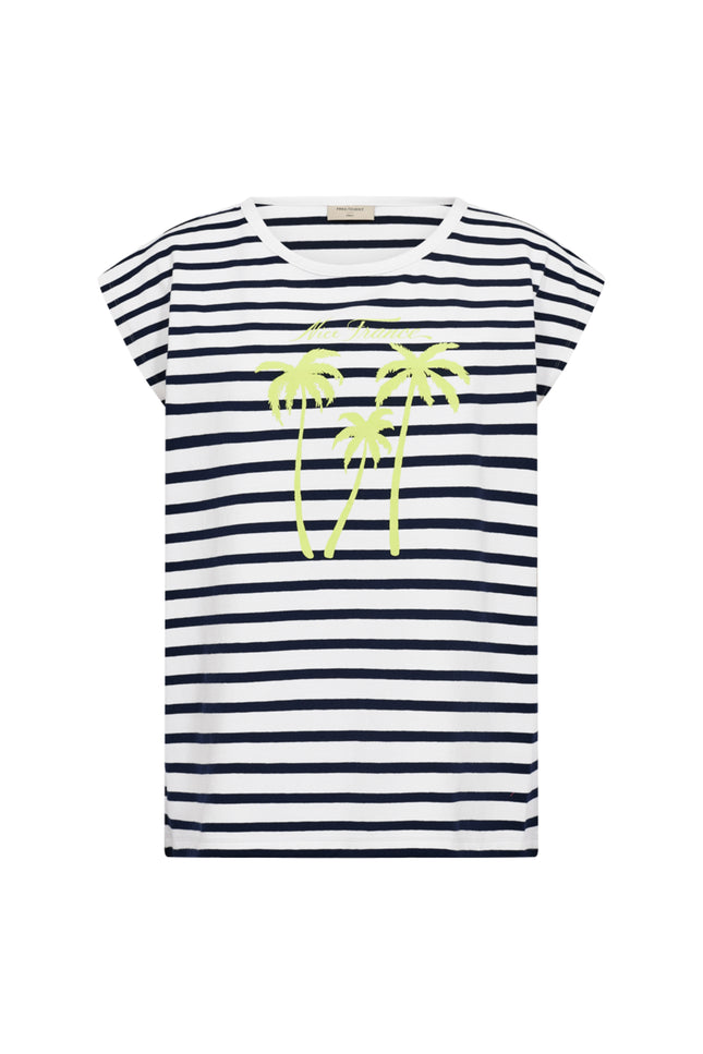 Freequent T-shirt Fqfenjal Brilliant White Navy Blazer 208015 Stretchshop.nl