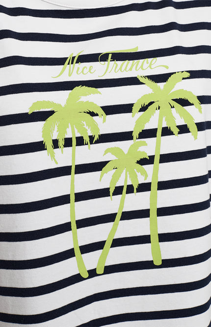 Freequent T-shirt Fqfenjal Brilliant White Navy Blazer 208015 Stretchshop.nl