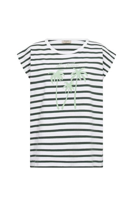 Freequent T-shirt Fqfenjal Brilliant White Dark Forest 208015 Stretchshop.nl