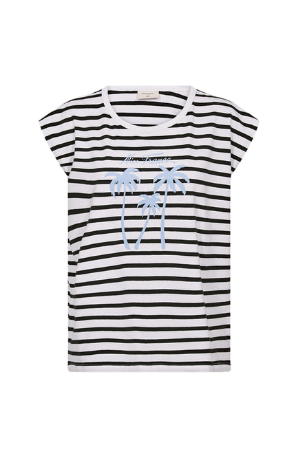 Freequent T-shirt Fqfenjal Brilliant White Coffee Bean 208015 Stretchshop.nl