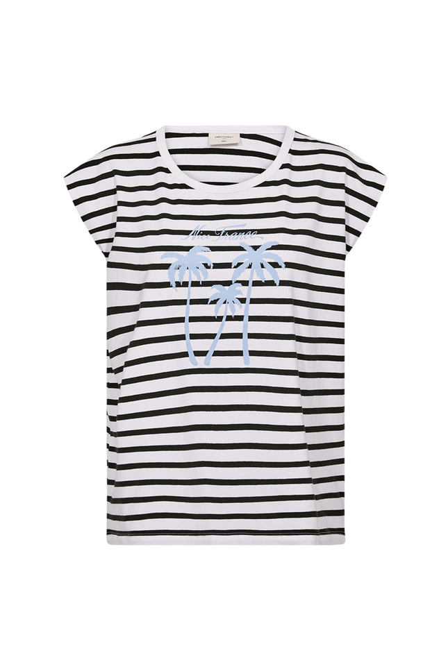 Freequent T-shirt Fqfenjal Brilliant White Coffee Bean 208015 Stretchshop.nl