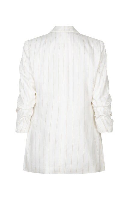EsQualo Blazer Linen Striped Offwhite Sand HS26.17200 Stretchshop.nl