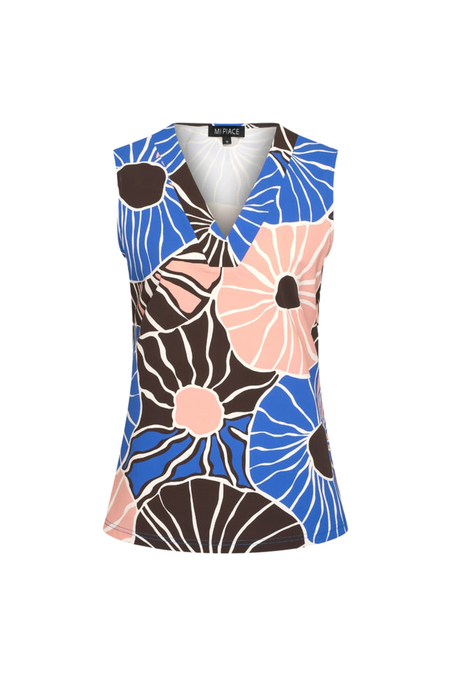 Mi Piace Travel Top Desert Anemone Print Nautic Blue 202425 Stretchshop.nl