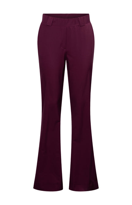 &Co woman Travel Broek Penelope Flare Plum PA203-1 Stretchshop.nl