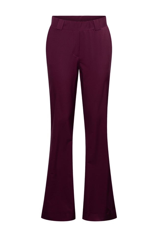 &Co woman Travel Broek Penelope Flare Plum PA203-1 Stretchshop.nl