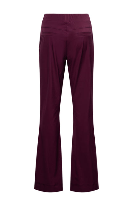 &Co woman Travel Broek Penelope Flare Plum PA203-1 Stretchshop.nl