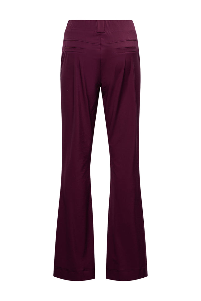 &Co woman Travel Broek Penelope Flare Plum PA203-1 Stretchshop.nl