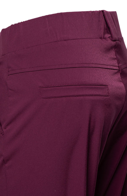 &Co woman Travel Broek Penelope Flare Plum PA203-1 Stretchshop.nl