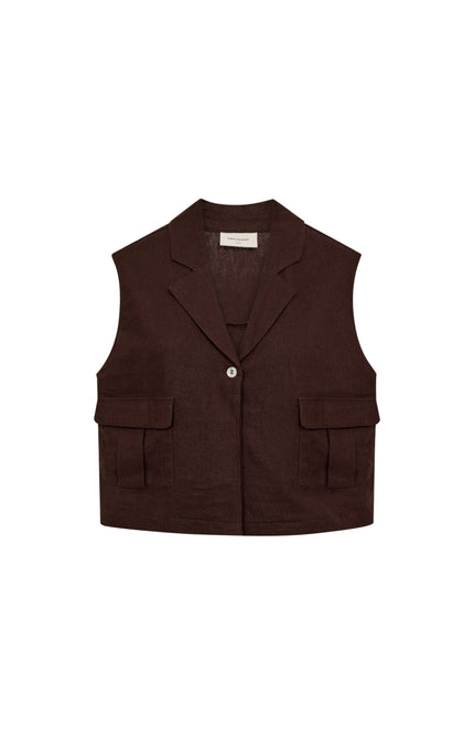 Freequent Gilet Fqlava Coffee Bean 208323 Stretchshop.nl