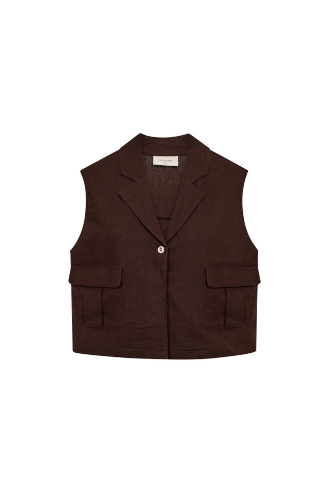 Freequent Gilet Fqlava Coffee Bean 208323 Stretchshop.nl