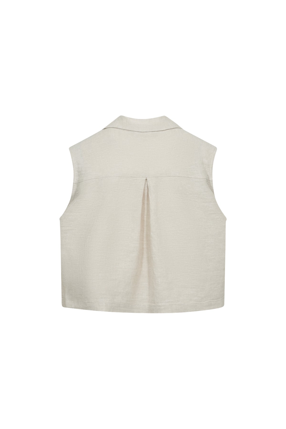 Gilet Fqlava Moonbeam Melange van Freequent, getailleerd met knopen en zachte melange stof, gedragen door model.