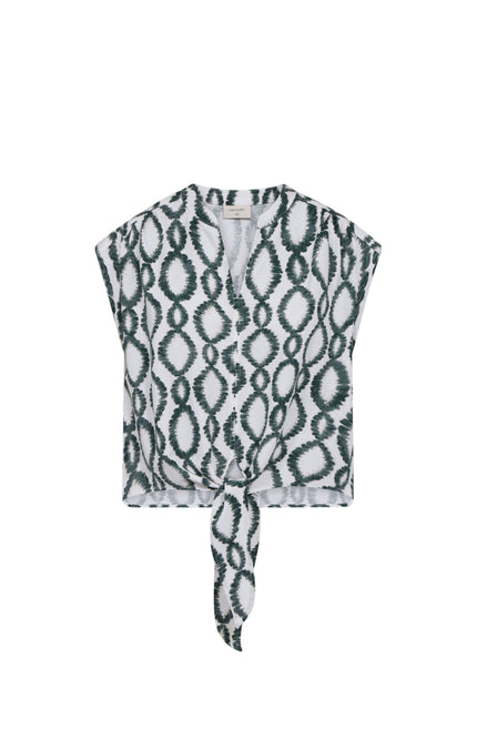 Freequent Blouse Fqlavisco Brilliant White Dark Forest 208226 Stretchshop.nl
