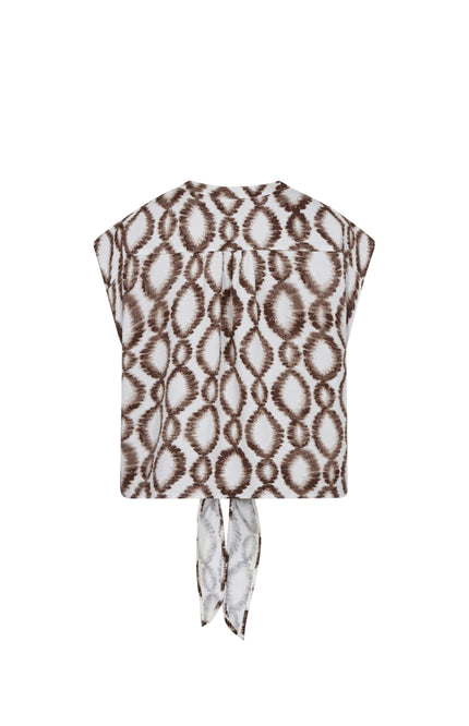 Freequent Blouse Fqlavisco Brilliant White Coffee Bean 208226 Stretchshop.nl