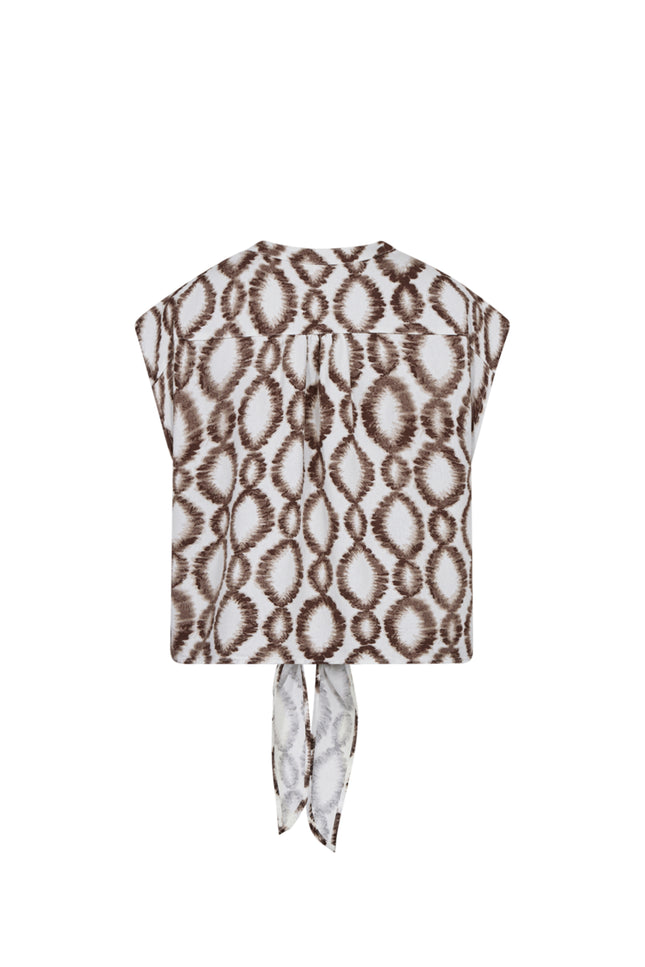 Freequent Blouse Fqlavisco Brilliant White Coffee Bean 208226 Stretchshop.nl
