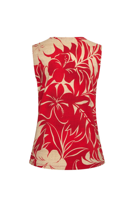 Mi Piace Travel Top Tropical Hibiscus Print Red 202425 Stretchshop.nl