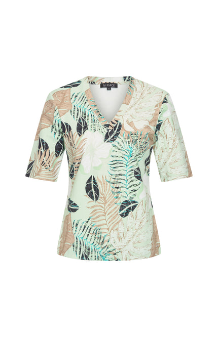 Mi Piace Travel Top Botanical Print Pistachio 202271 Stretchshop.nl
