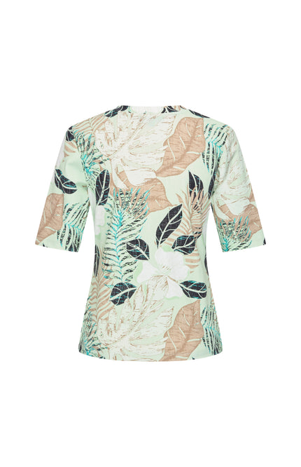Mi Piace Travel Top Botanical Print Pistachio 202271 Stretchshop.nl