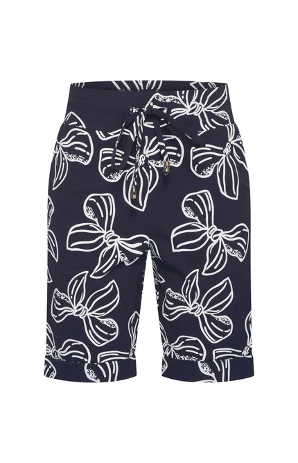 Mi Piace Travel Short Bow Print Navy Offwhite 202423 Stretchshop.nl