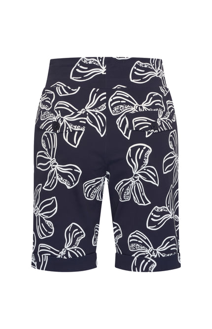 Mi Piace Travel Short Bow Print Navy Offwhite 202423 Stretchshop.nl