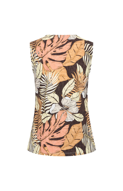 Mi Piace Travel Top Botanical Print Espresso 202425 Stretchshop.nl