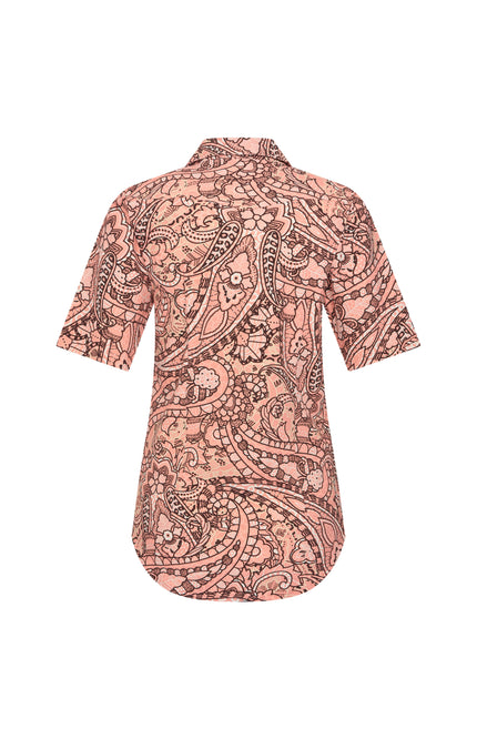 Mi Piace Travel Blouse Summer Paisley Print Sunset Clay 202603 Stretchshop.nl