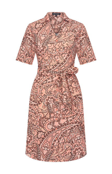 Mi Piace Travel Jurk Summer Paisley Print Sunset Clay 202807 Stretchshop.nl