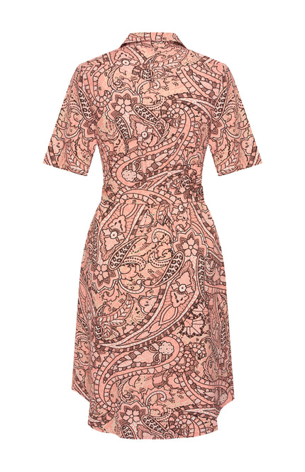 Mi Piace Travel Jurk Summer Paisley Print Sunset Clay 202807 Stretchshop.nl