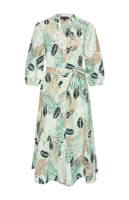 Mi Piace Travel Jurk Botanical Print Pistachio 202808 Stretchshop.nl