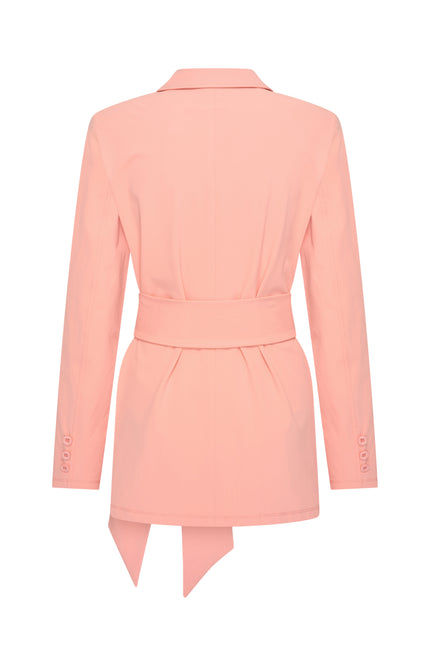 Mi Piace Travel Blazer Belted Peach Amber 202823 Stretchshop.nl