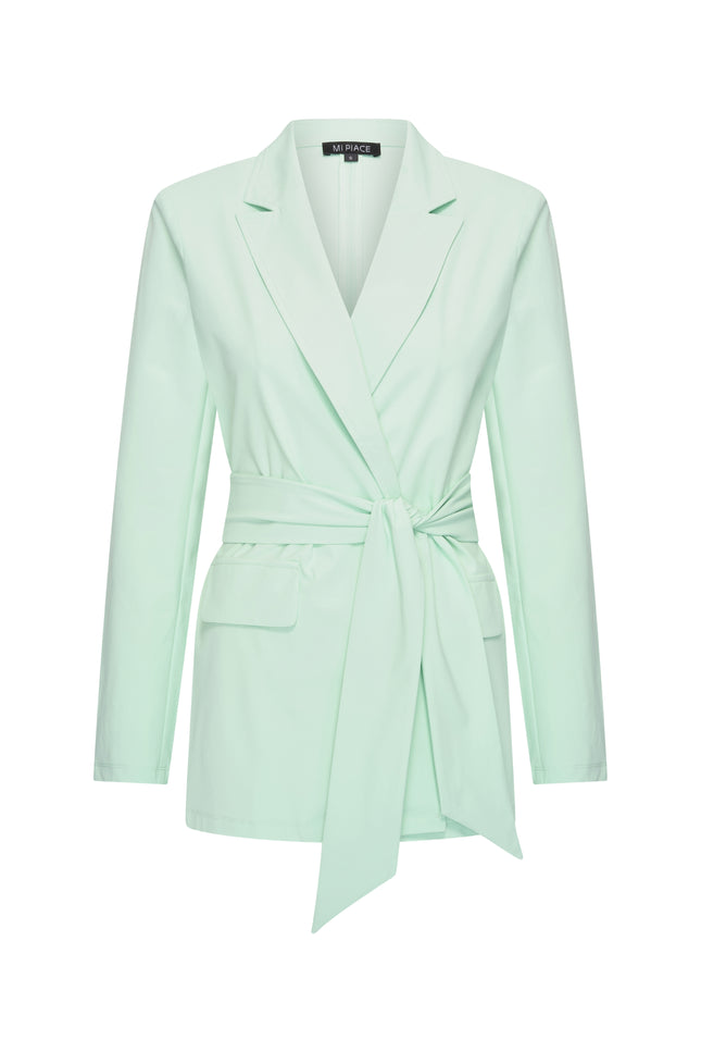 Mi Piace Travel Blazer Belted Pistachio 202823 Stretchshop.nl