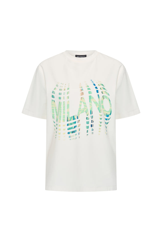 Mi Piace Travel T-shirt Milano Pistachio Offwhite 2028363 Stretchshop.nl