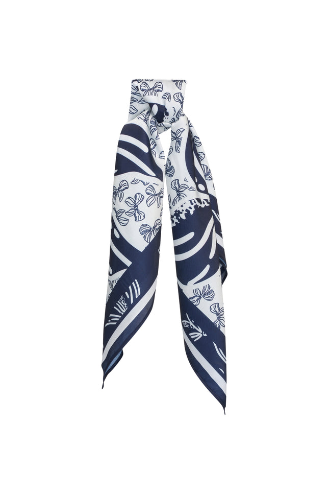 Mi Piace Sjaal Bow Navy Offwhite 202861 Stretchshop.nl