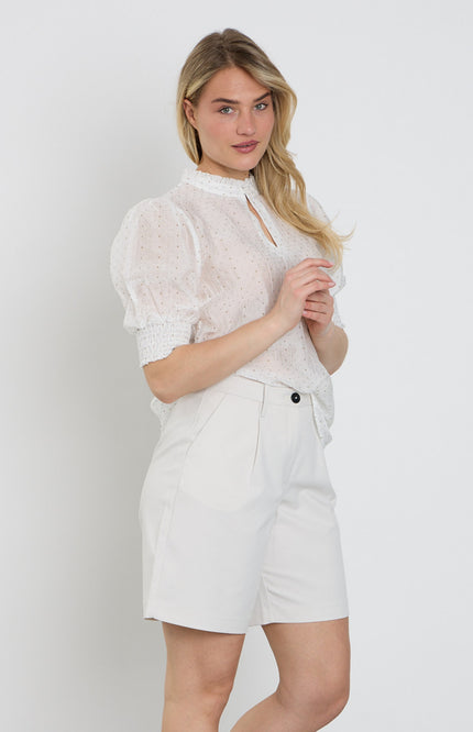 Freequent Blouse Fqlory Brilliant White Silver 208002 Stretchshop.nl