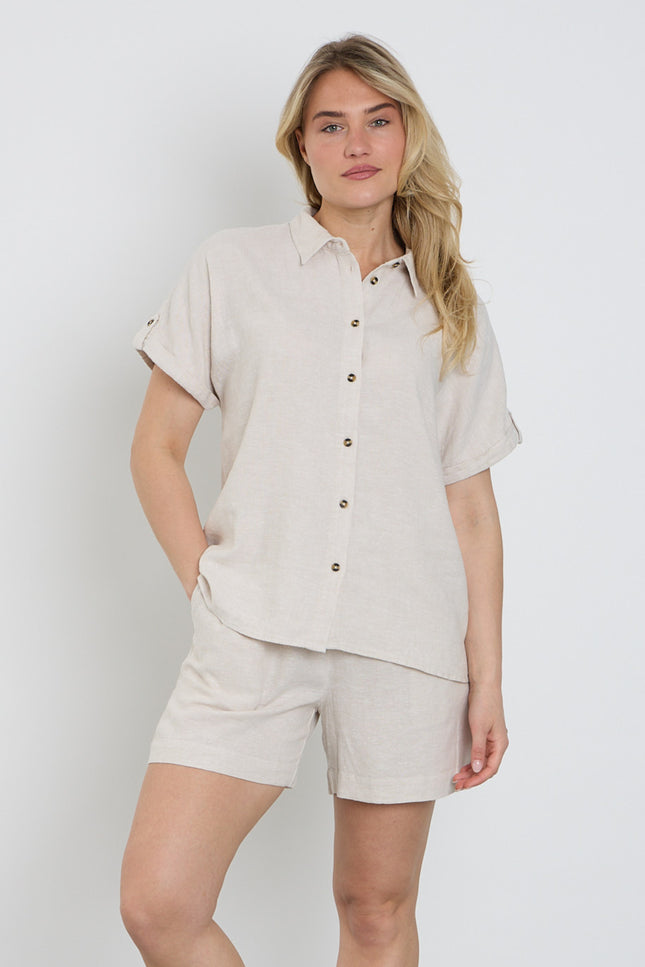 Freequent Blouse Fqlava Moonbeam Melange 127109 Stretchshop.nl