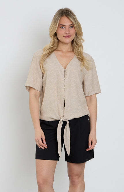Freequent Blouse Fqlava Sand Melange 204238 Stretchshop.nl