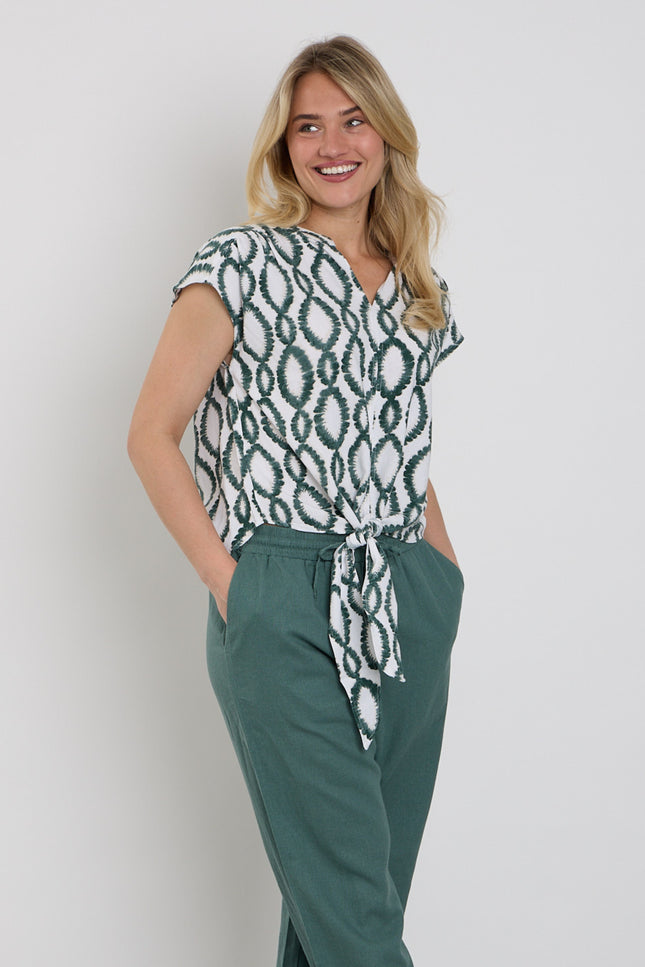 Freequent Blouse Fqlavisco Brilliant White Dark Forest 208226 Stretchshop.nl