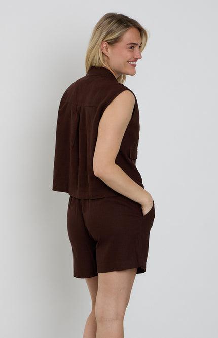 Freequent Gilet Fqlava Coffee Bean 208323 Stretchshop.nl