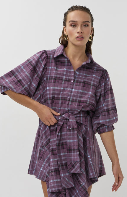 Studio Amaya Blouse Vale Purple Stretchshop.nl