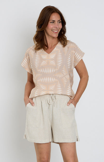 Zoso Blouse Lotte Sand Apricot 263 Stretchshop.nl