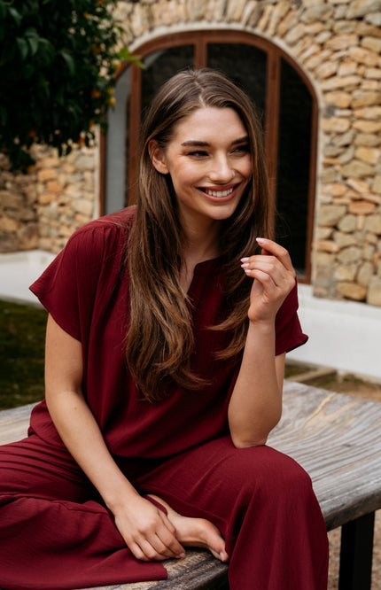 &Co woman Top Nola Claret BL442 Stretchshop.nl