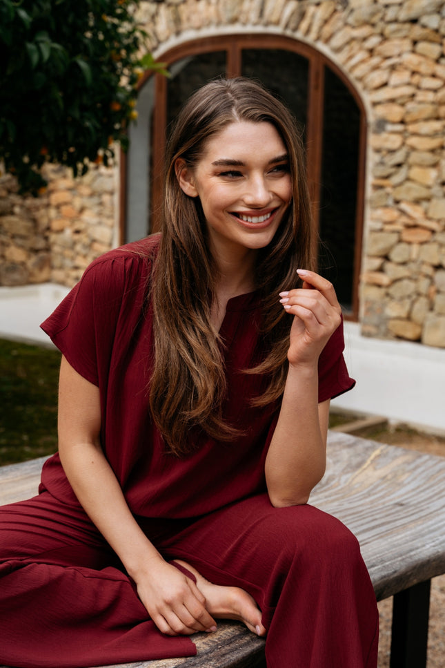 &Co woman Top Nola Claret BL442 Stretchshop.nl
