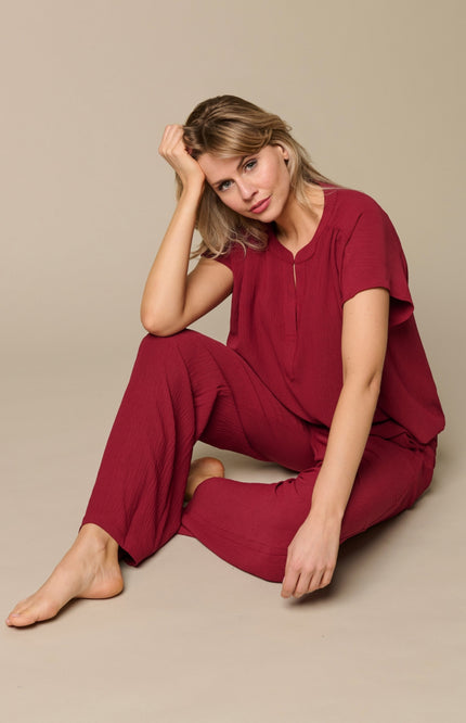 &Co woman Top Nola Claret BL442 Stretchshop.nl