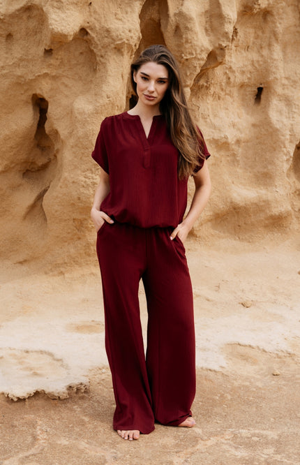 &Co woman Top Nola Claret BL442 Stretchshop.nl