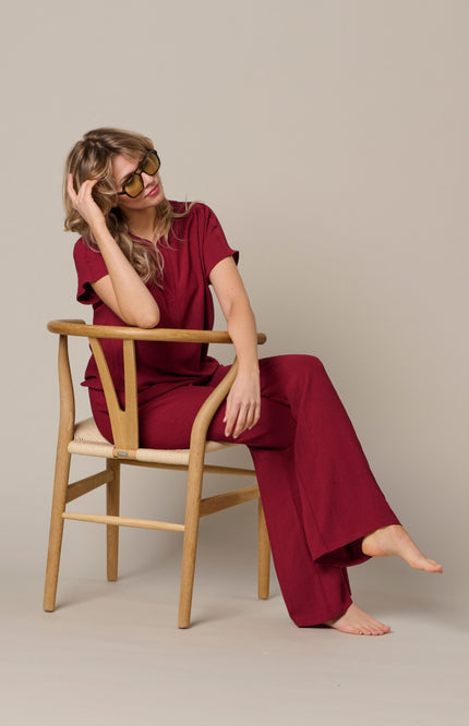 &Co woman Top Nola Claret BL442 Stretchshop.nl