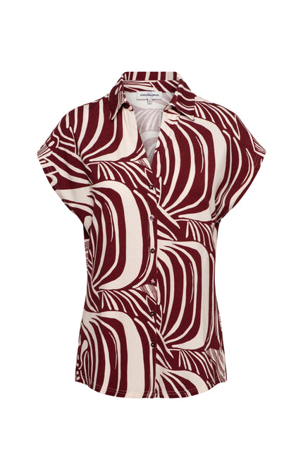 &Co woman Blouse Valetta Weave Claret Multi BL444 Stretchshop.nl