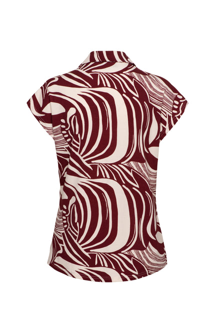 &Co woman Blouse Valetta Weave Claret Multi BL444 Stretchshop.nl